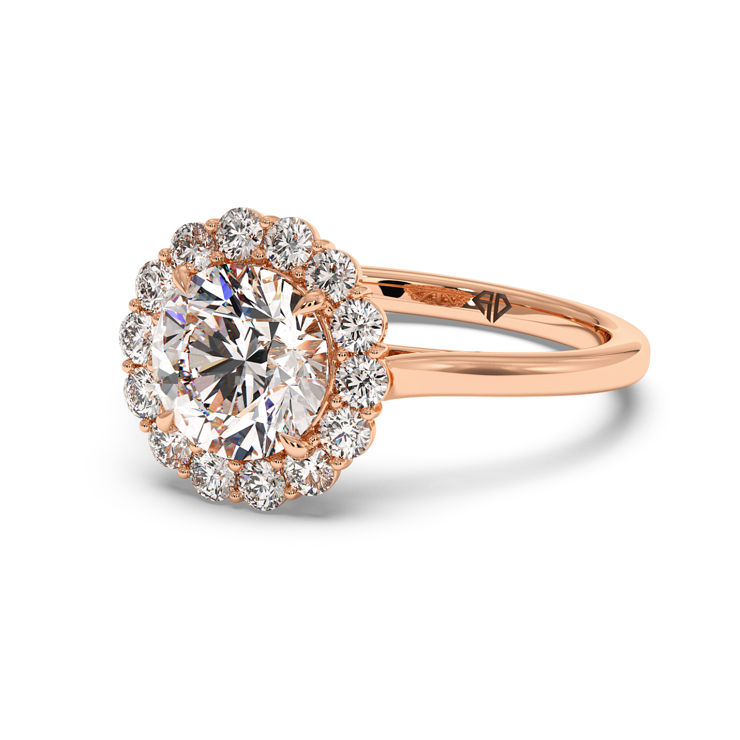 18K Rose Gold Matilda Halo Diamond Engagement Ring