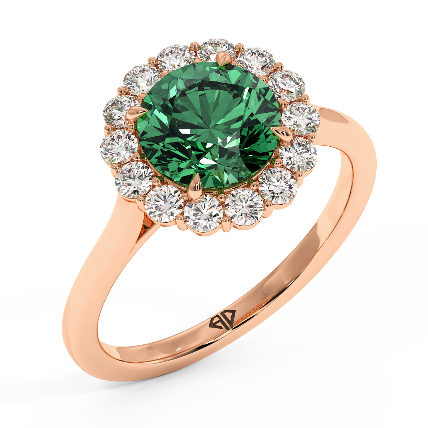 18K Rose Gold Matilda Halo Diamond Engagement Ring