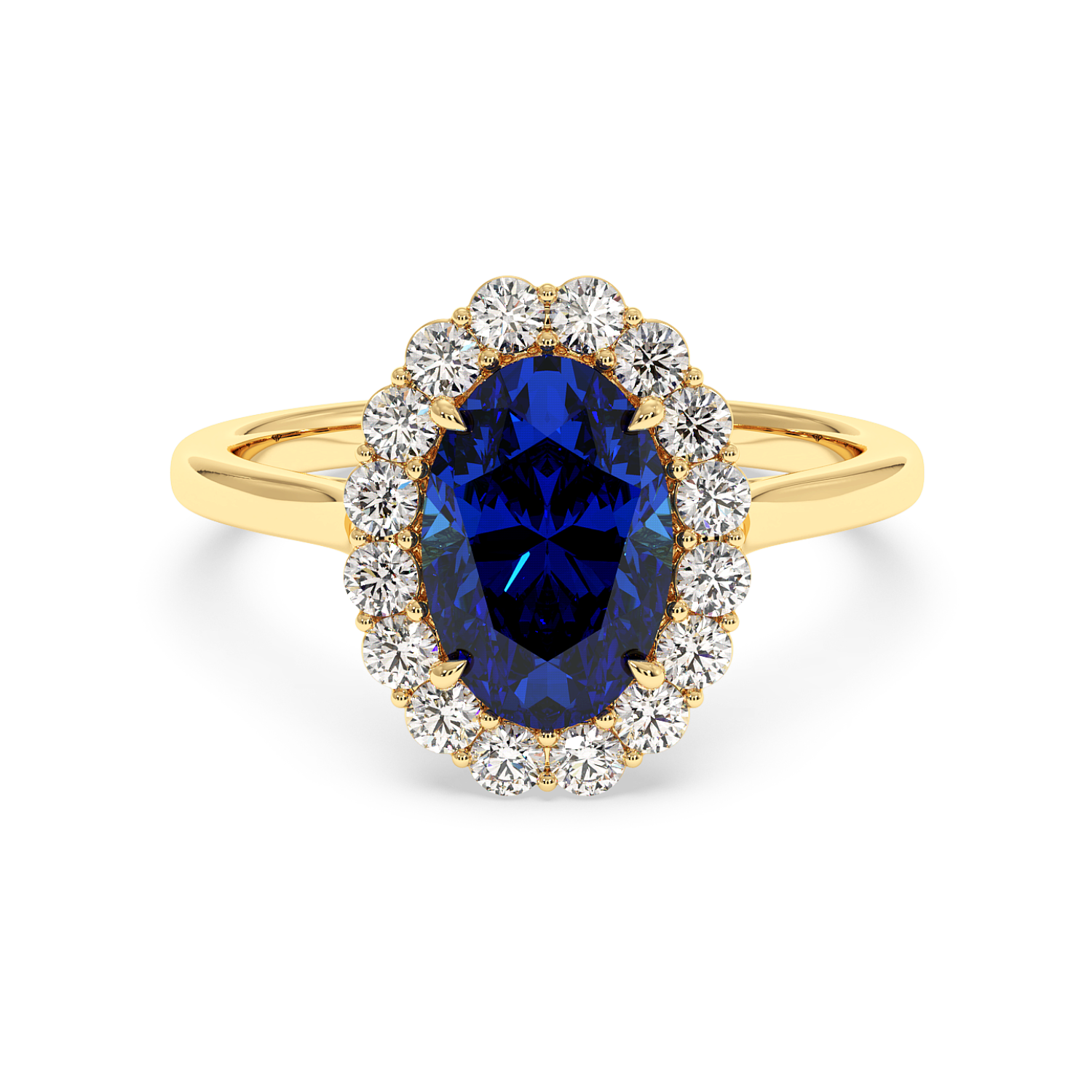 18K Yellow Gold Matilda Sapphire Gemstone Engagement Ring