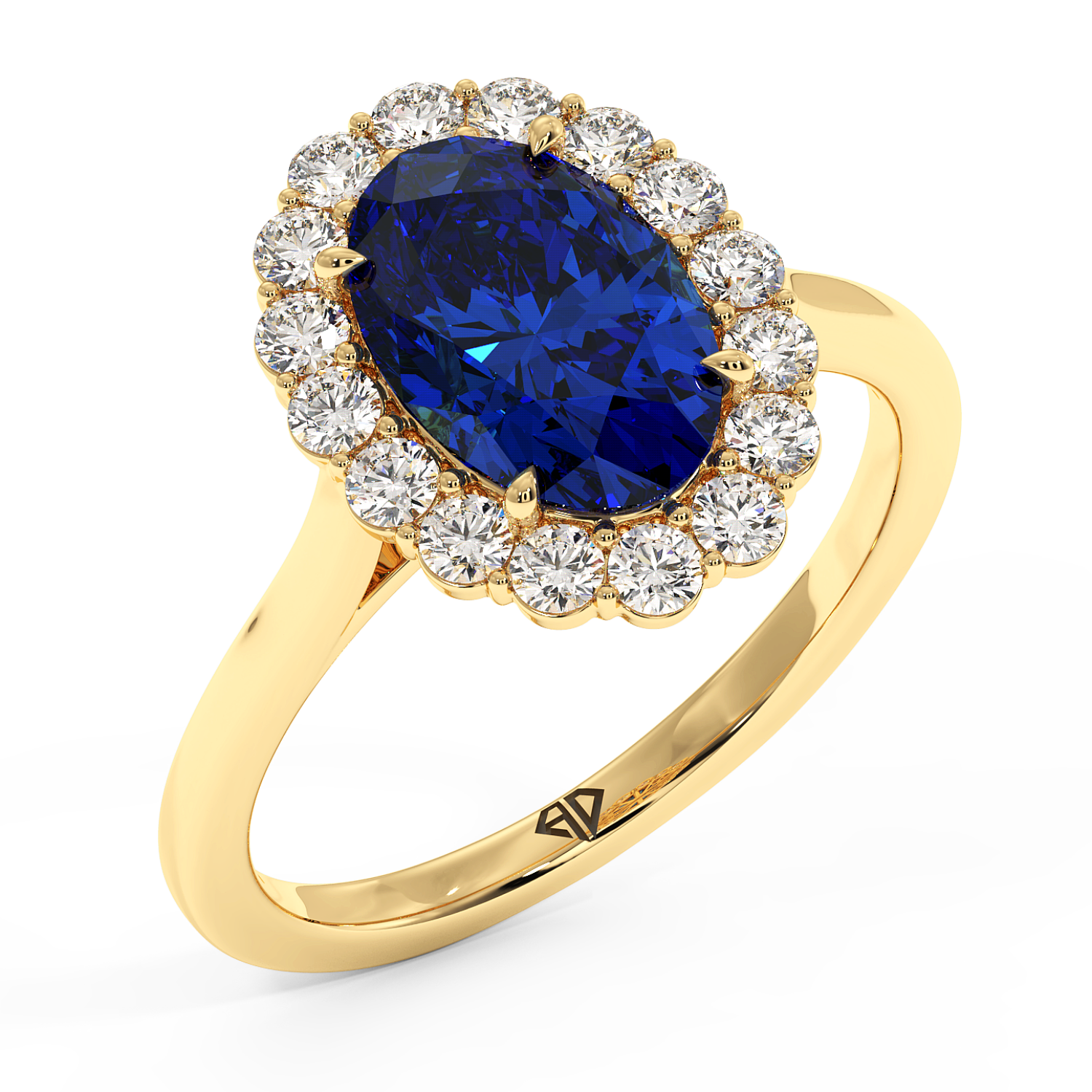 18K Yellow Gold Matilda Sapphire Gemstone Engagement Ring