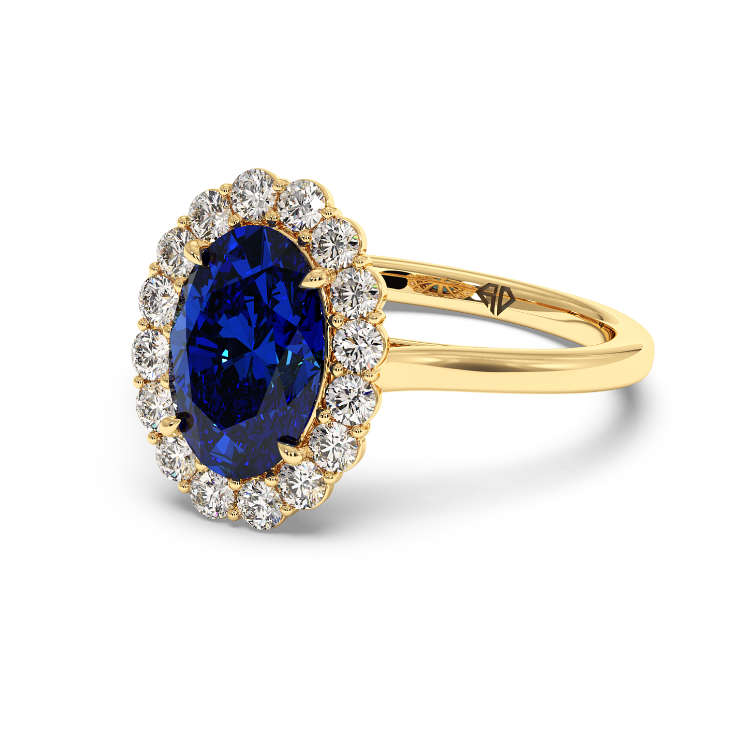 18K Yellow Gold Matilda Sapphire Gemstone Engagement Ring