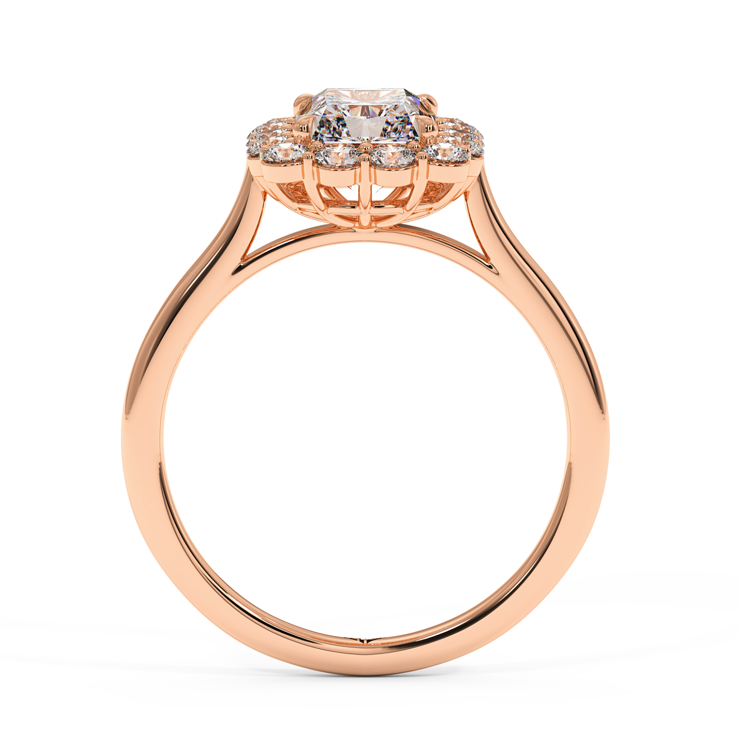 18K Rose Gold Matilda Diamond Halo Engagement Ring