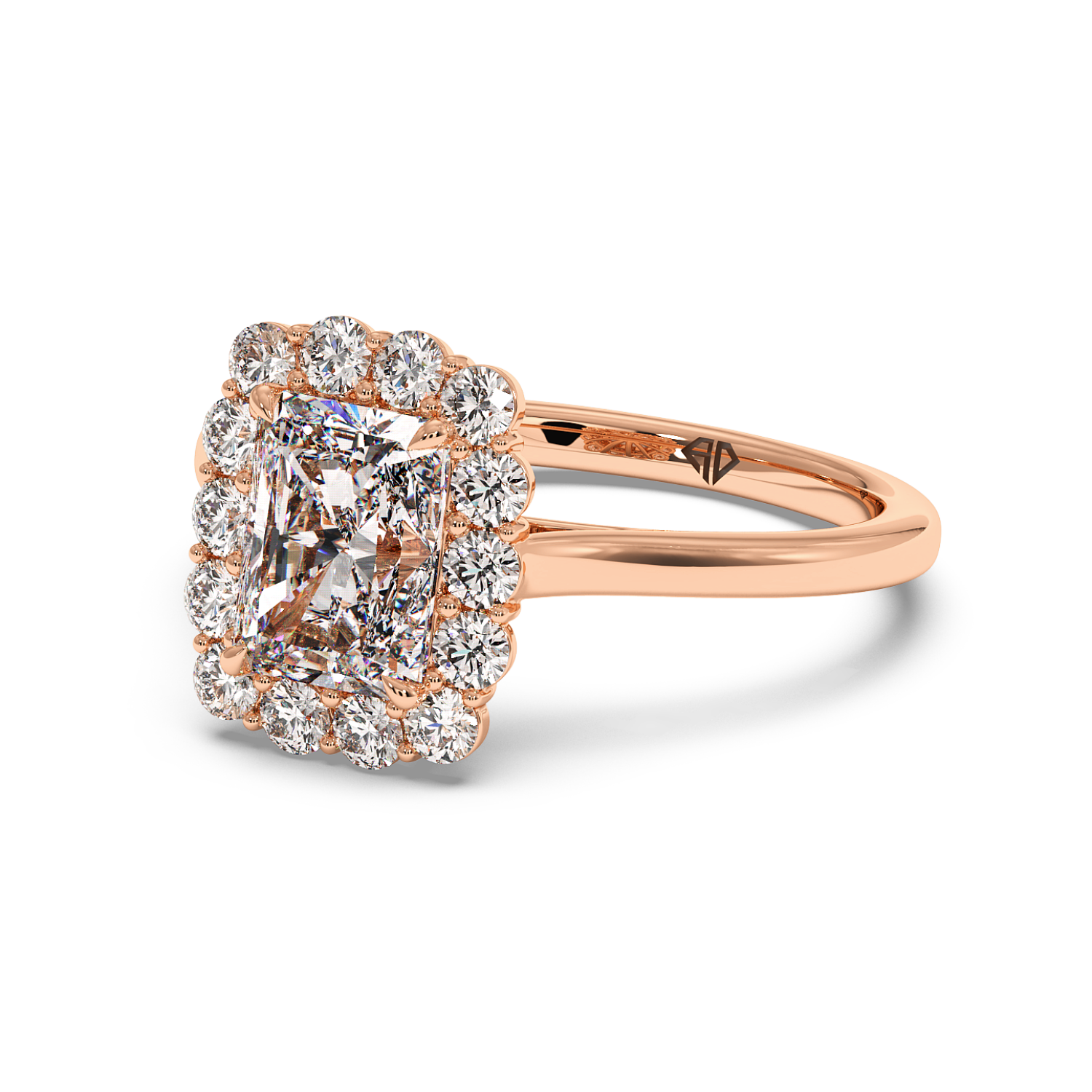 18K Rose Gold Matilda Diamond Halo Engagement Ring